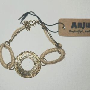 Anju Boutique Handcrafted Gold Circular braided Grounding Bracelet.